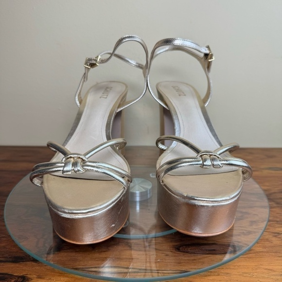 Schutz Kelsie Platform Sandal in Metallic Platina - Picture 6 of 16